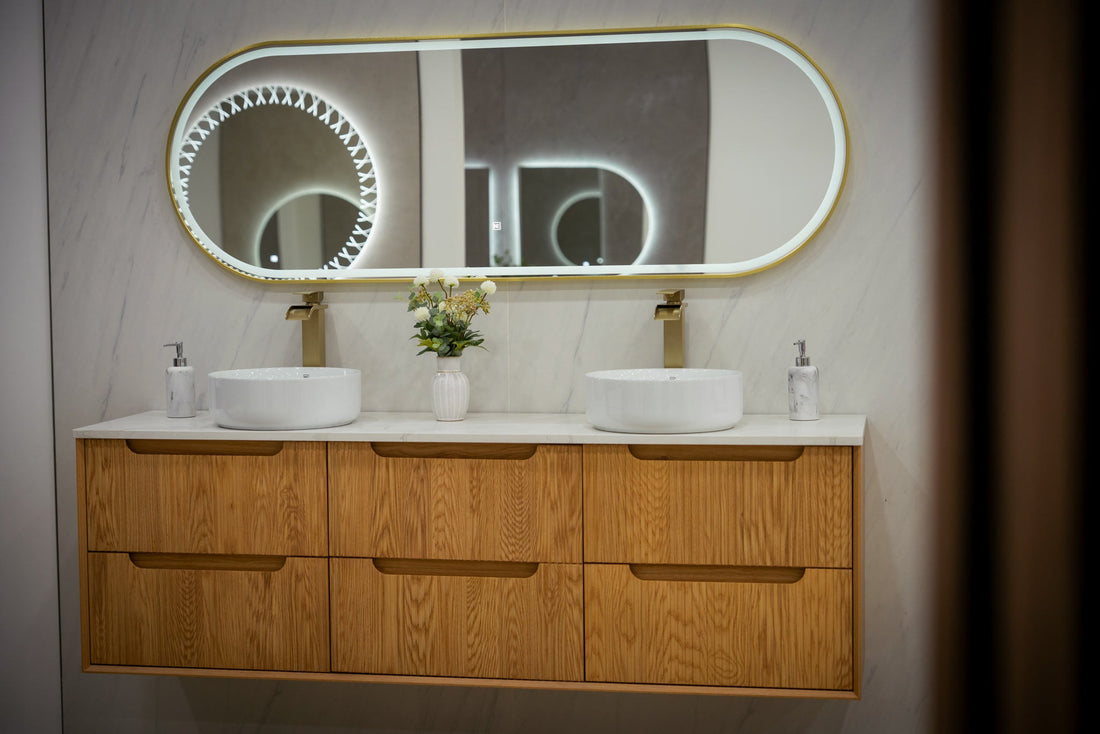 MALDIVES double vanity with six DTC soft-close drawers covered by the manufacturer warranty
