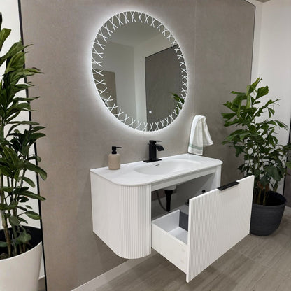 VEGAS white vanity with Vega LED backlit mirror
