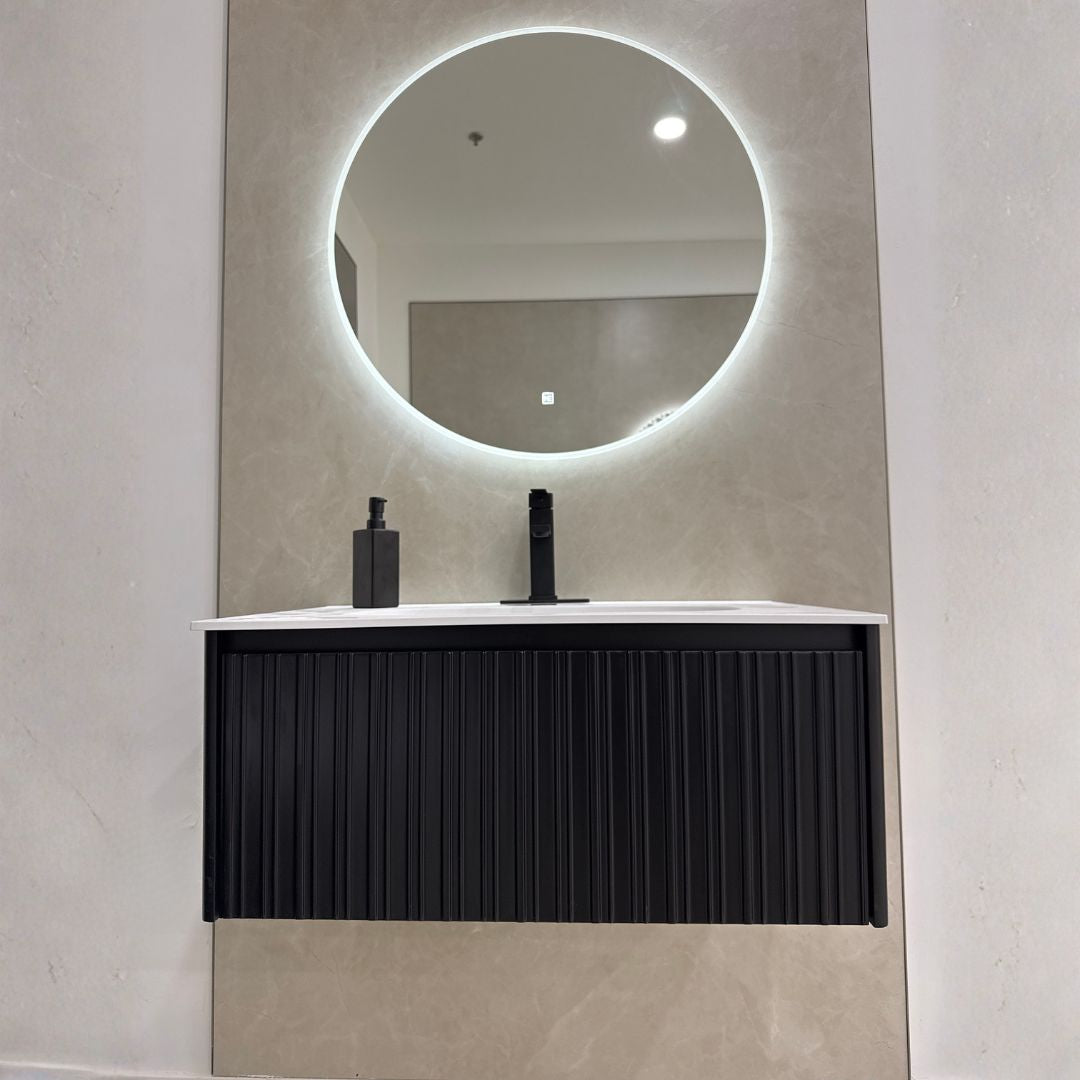 MONACO black and white modern bathroom vanity detail