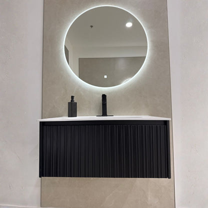 MONACO black and white modern bathroom vanity detail