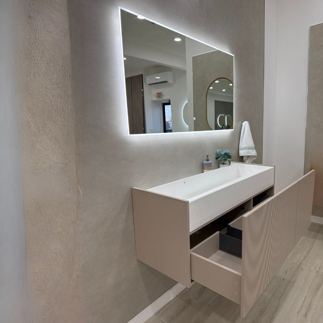 HAVANA bathroom vanity with Equinox LED touch sensor mirror