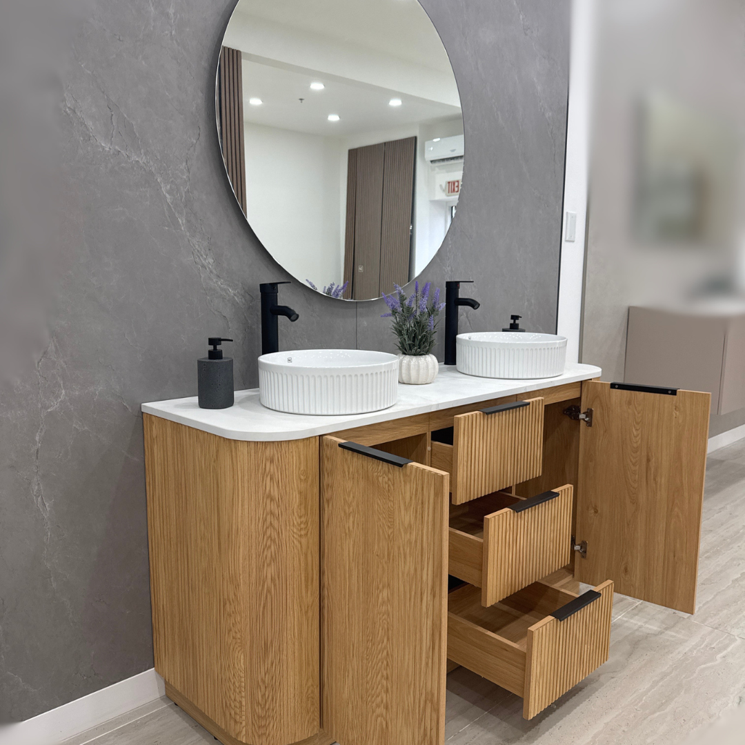 MALIBU bathroom vanity with 3 drawers and 2 doors storage