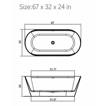 FLAT RIM acrylic bathtub in modern bathroom setting