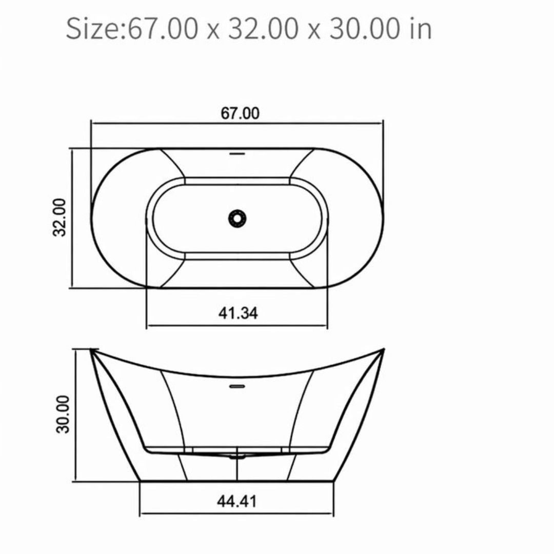 CURVED RIM acrylic bathtub in contemporary bathroom setting